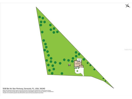 Lot sketch - Single Family Home for sale at 1518 Bel Air Star Pkwy, Sarasota, FL 34240 - MLS Number is A4506654